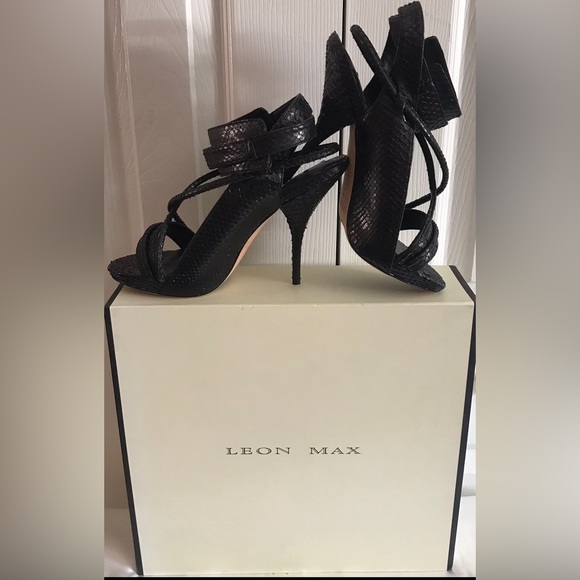 NWOB (Other) Leon Max 100% Genuine Leather & Snakeskin Heels, 9.5. - Picture 2 of 5